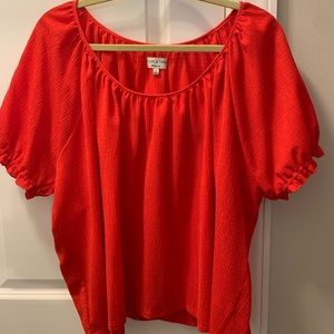 Red Madewell cropped blouse